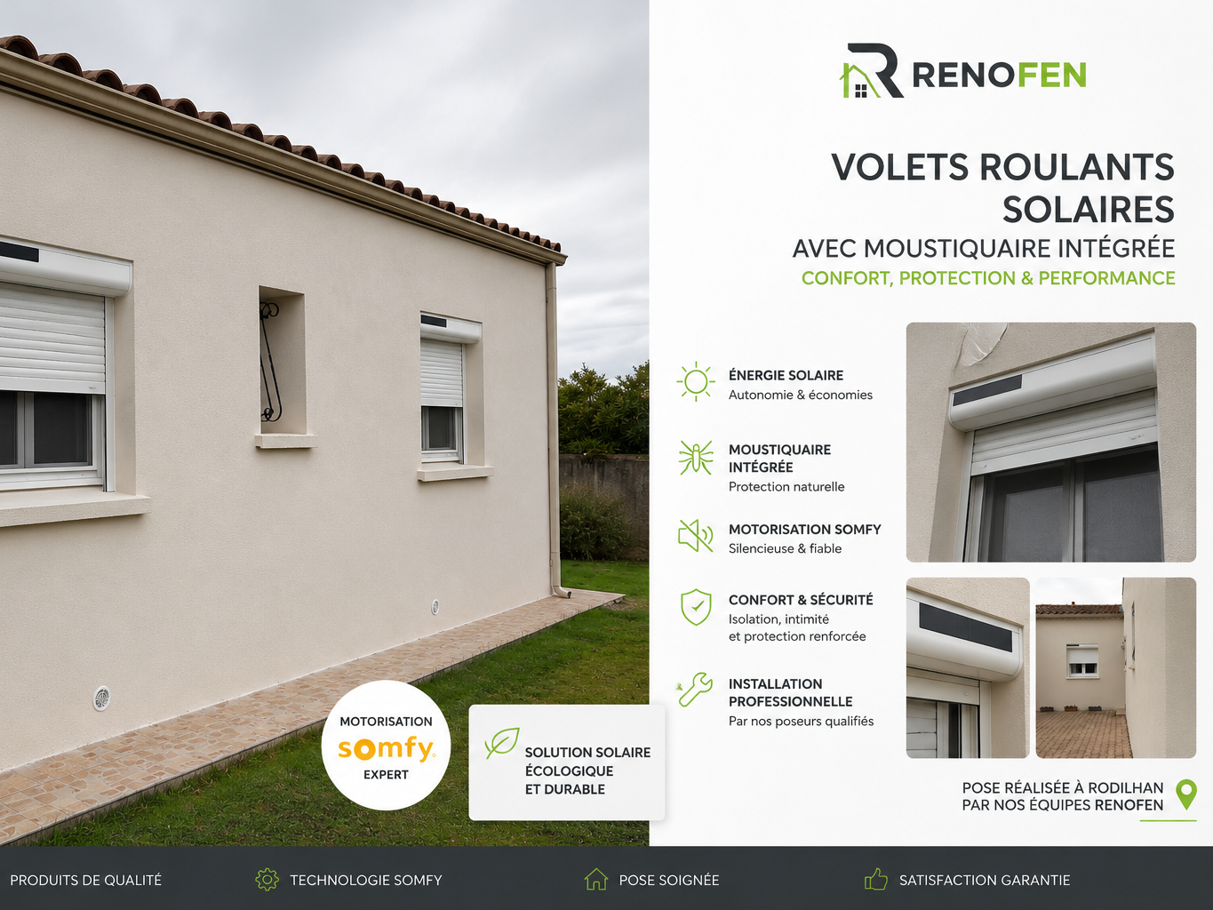 Volet roulant solaire Renofen Volet roulant solaire sur Rodilhan motorisation Somfy